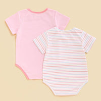 Baby Girls 2PCS Striped Short Sleeve Rompers Wholesale Baby Outfits - PrettyKid