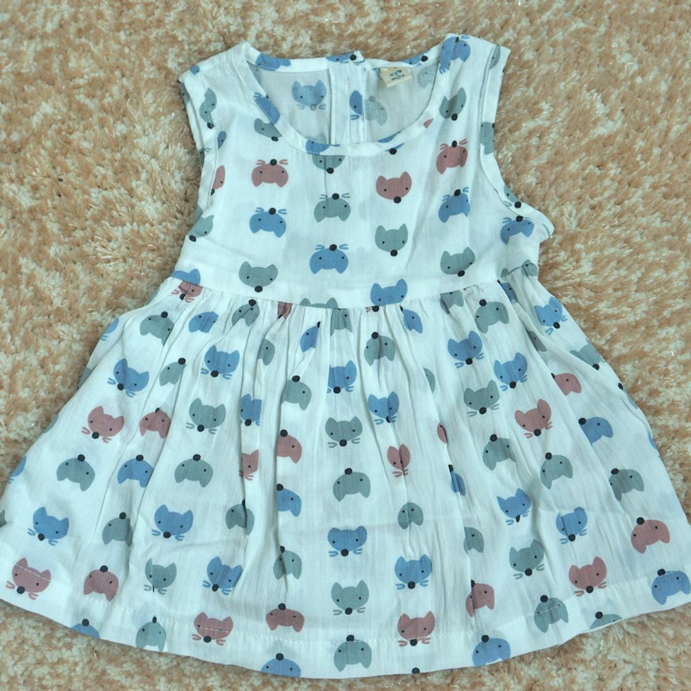 Toddler Girls Mouse Cartoon Pattern Print Dress - PrettyKid