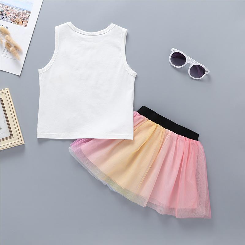 Baby Girls Butterfly Vest Top & Colorful Skirt - PrettyKid
