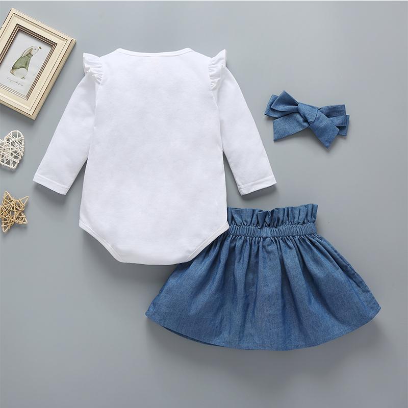 Baby Girls Solid Color Long Sleeve Top & Bowknot Skirt - PrettyKid