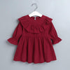 Baby Girls Lace Solid Color Bowknot Decor Princess Dress - PrettyKid