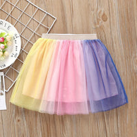 Girls Colorful Double-Layer Mesh Versatile Skirt - PrettyKid