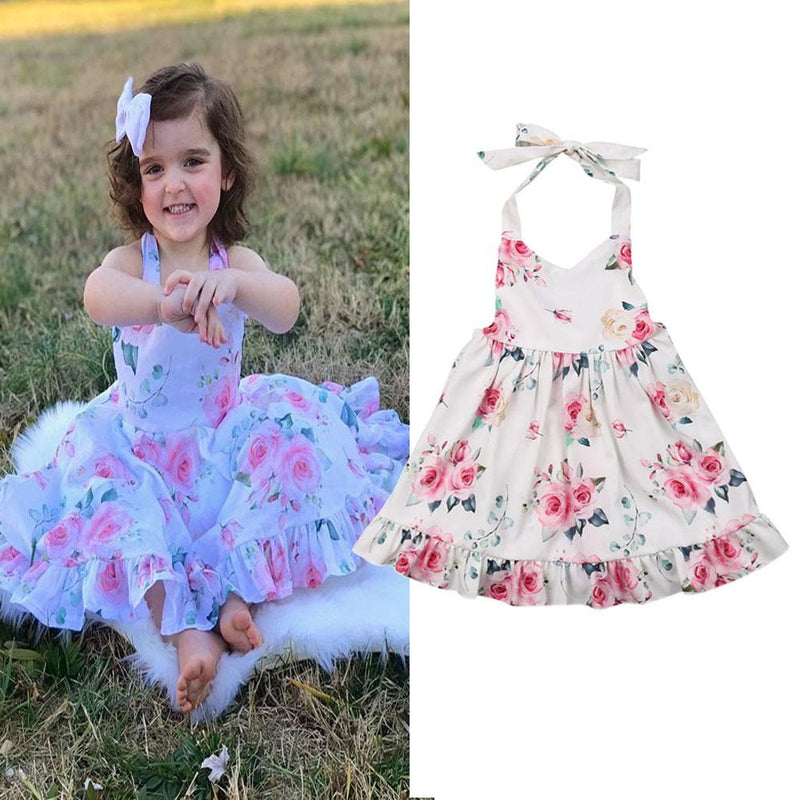 Toddler Girls Flower Dress Lace Princess Skirt - PrettyKid