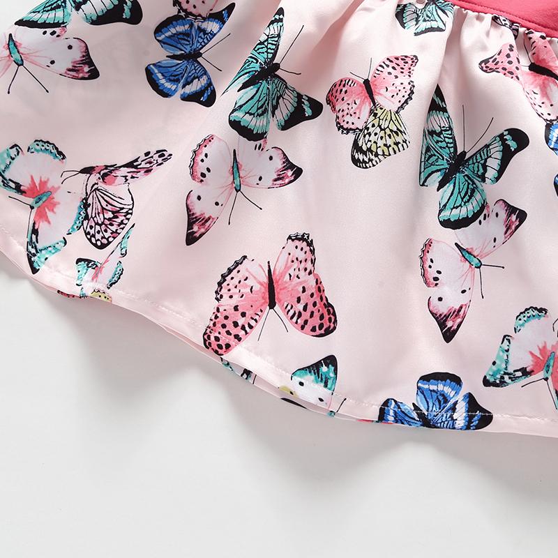 Girl Sleeveless Butterfly Print Dress - PrettyKid