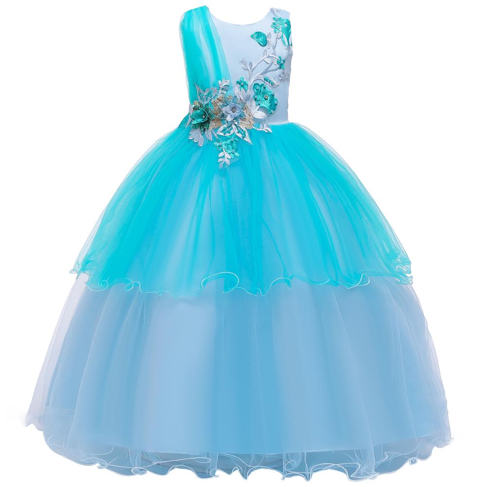 Girls Prom Dress Long Princess Tutu Skirt Children Performance Clothes - PrettyKid