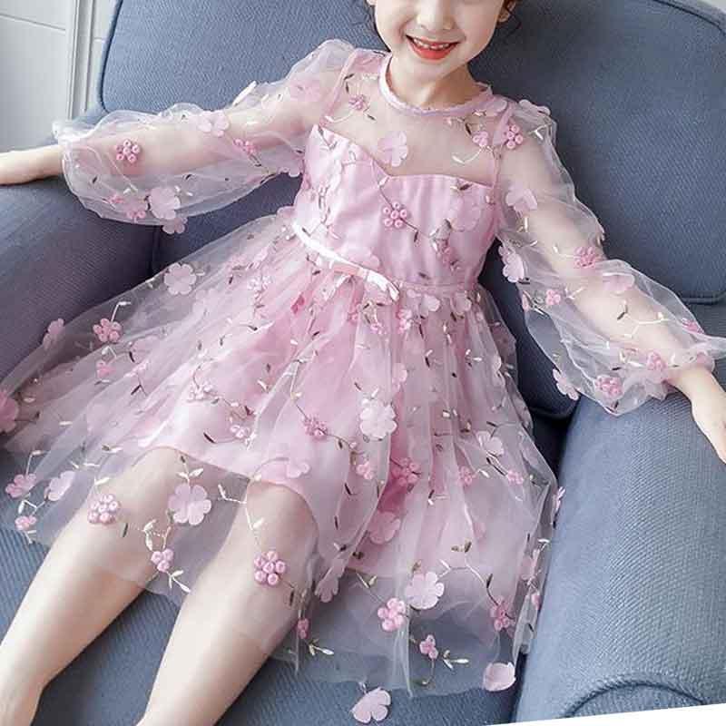 Embroidery Floral Dress for Girl - PrettyKid