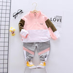 2pcs Fashion Color-block Letter Hoodies and Pants Wholesale children's clothing - PrettyKid