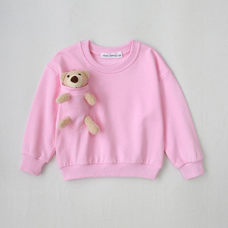 solid color baby onesies bulk Parent-Child Pocket Bear Casual Sweater - PrettyKid