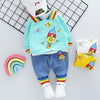2-piece Fashion Cute Rockets Print Color-block Hoodies and Jeans - PrettyKid