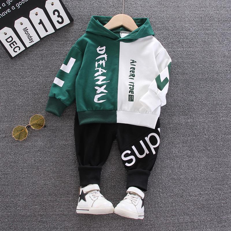 2-piece Letter Pattern Hoodie & Pants for Children Boy - PrettyKid