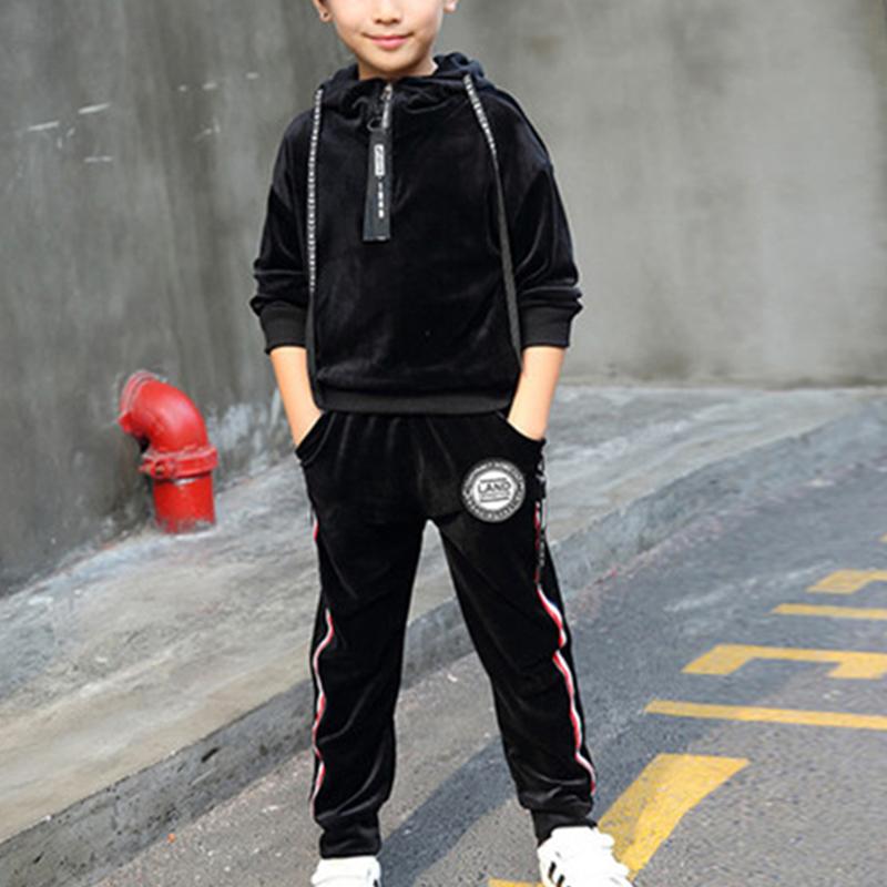 2-piece Casual Solid Hoodie & Pants for Boy - PrettyKid