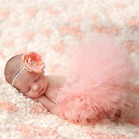 2-piece Solid Tutu Dress Baby Photographic Clothing & Headband - PrettyKid