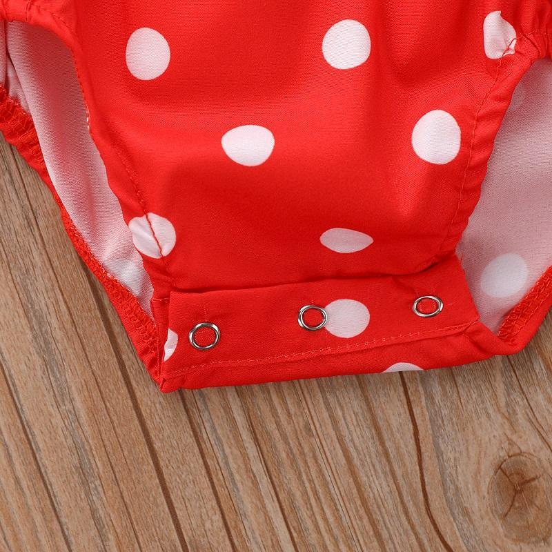 Baby Girl Ruffle Top & Suspender Shorts & Polka Dot Headband - PrettyKid