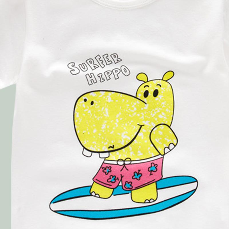 Boy Cartoon Animal Pattern Cotton T-shirt Children's Clothing - PrettyKid