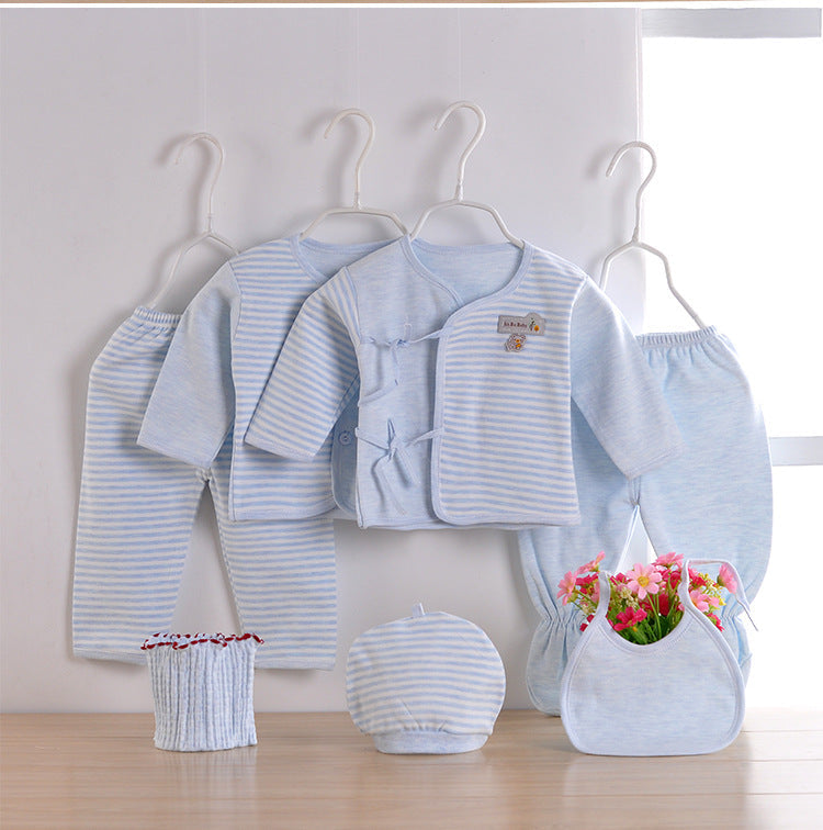 0-24M Striped Baby Seven Piece Gift Box Baby Outfit Sets Wholesale Baby Clothes - PrettyKid