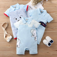 Baby Boy Animal Pattern Bodysuit - PrettyKid