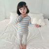9M-5Y Toddler Girls Pajamas Sets Striped Ribbed Top & Pants Wholesale Girls Fashion Clothes - PrettyKid