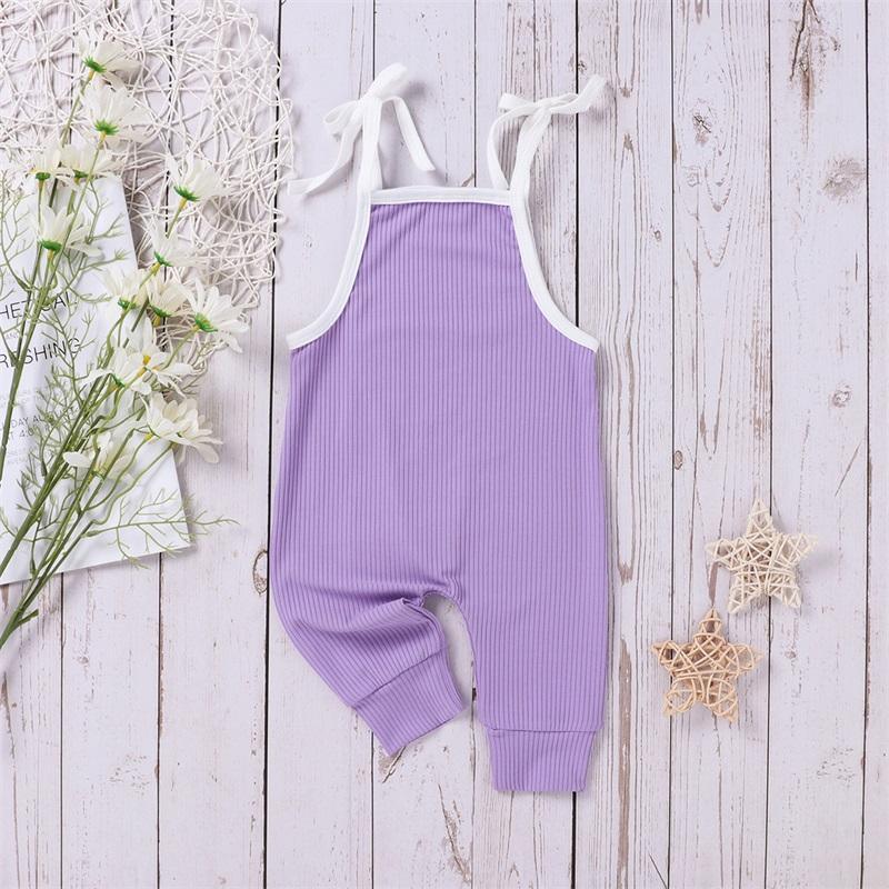 Baby Unisex Solid Pattern Summer Jumpsuit - PrettyKid