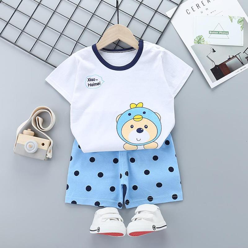 2pcs Cute Prints T-shirt and Pants - PrettyKid