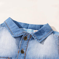 Denim Bodysuit for Baby Wholesale Children's Clothing - PrettyKid