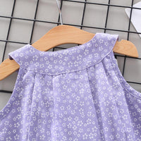 Toddler Girl Small Pattern Suspender Top & Shorts Wholesale Children's Clothing - PrettyKid