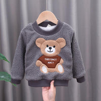 Bear Pattern Fleece-lined Sweatshirt for Children Boy - PrettyKid