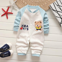 Cute Stripes Letter Bear Splice Jumpsuit Wholesale children's clothing - PrettyKid