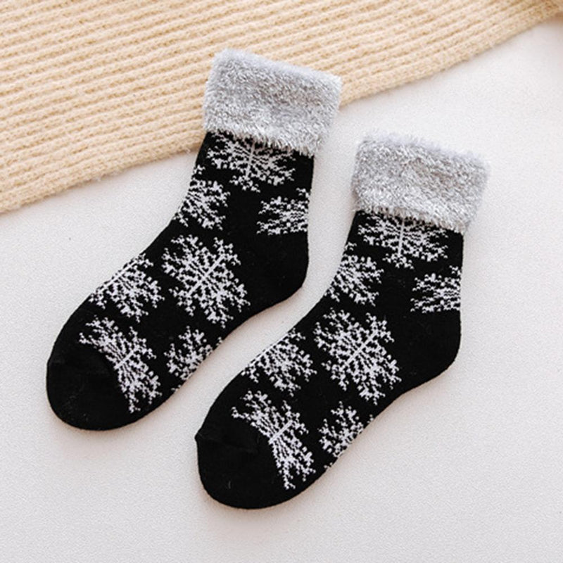 Women 3-Pairs Snowflake Warm Socks Sets Accessories Wholesale - PrettyKid
