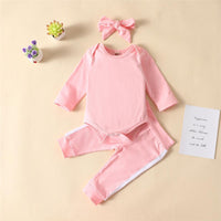 Baby Girls 3-Piece Long Sleeve Tracksuit Baby Clothing Cheap Wholesale - PrettyKid