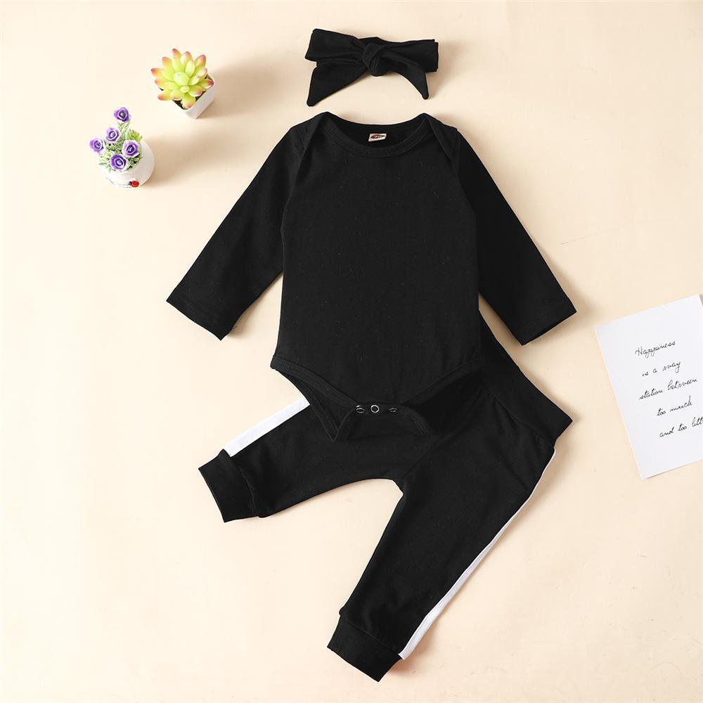 Baby Girls 3-Piece Long Sleeve Tracksuit Baby Clothing Cheap Wholesale - PrettyKid