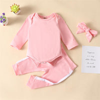 Baby Girls 3-Piece Long Sleeve Tracksuit Baby Clothing Cheap Wholesale - PrettyKid