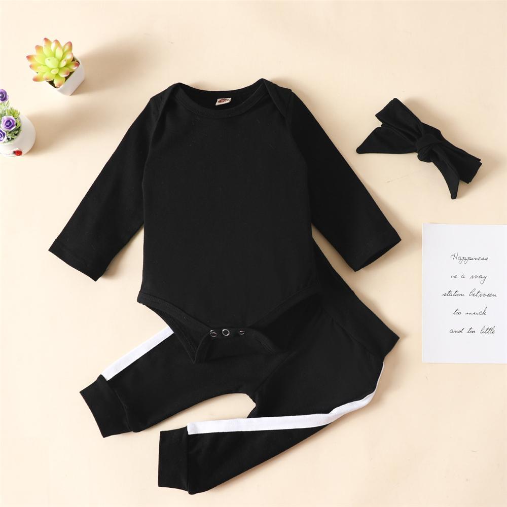 Baby Girls 3-Piece Long Sleeve Tracksuit Baby Clothing Cheap Wholesale - PrettyKid