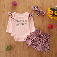 Baby Girls 3-piece Leopard Romper & Skirt Wholesale Clothing Baby - PrettyKid