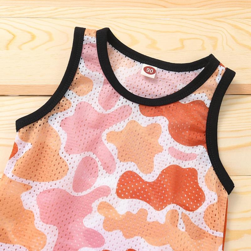 Toddler Boy Colorful Camouflage Vest & Shorts - PrettyKid