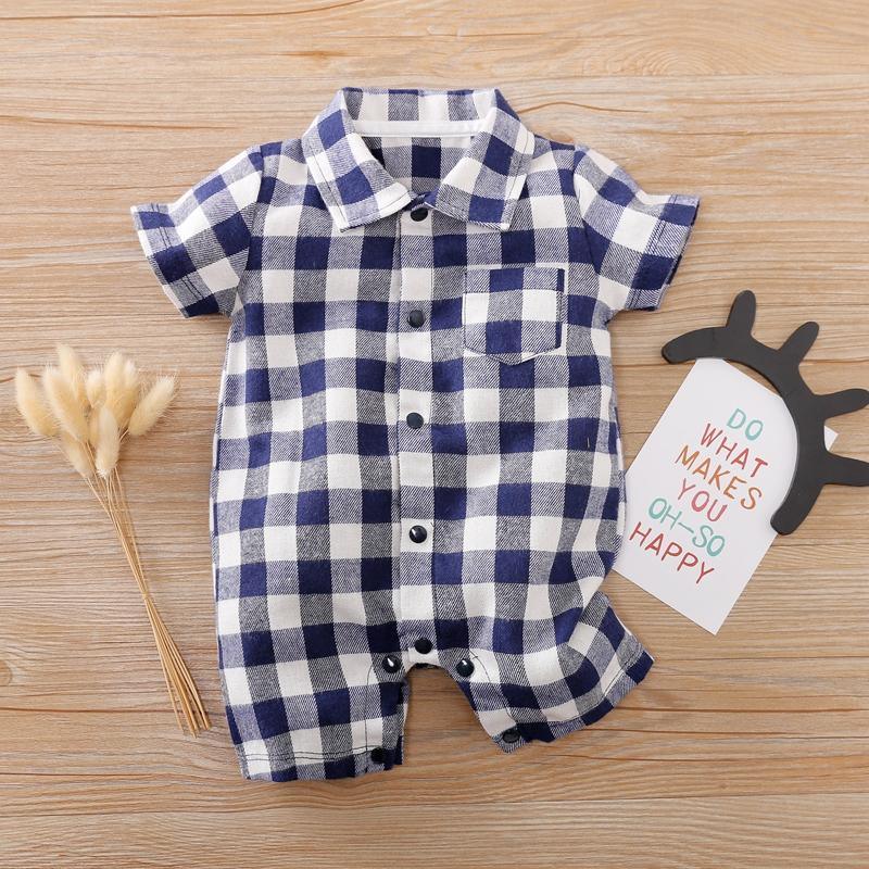 Plaid Bodysuit for Baby Boy Wholesale children's clothing - PrettyKid