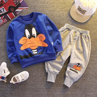 2-piece Cartoon Design Sweatshirts & Pants for Toddler Boy Children's Clothing - PrettyKid