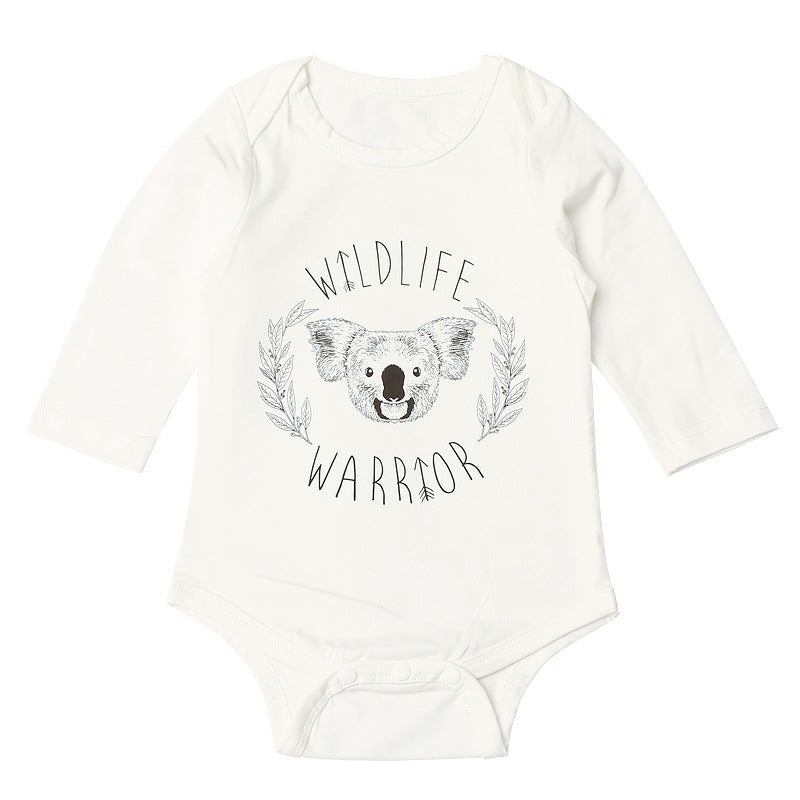 Baby Short Sleeve Koala Print Bodysuit Baby Bodysuits Wholesale - PrettyKid