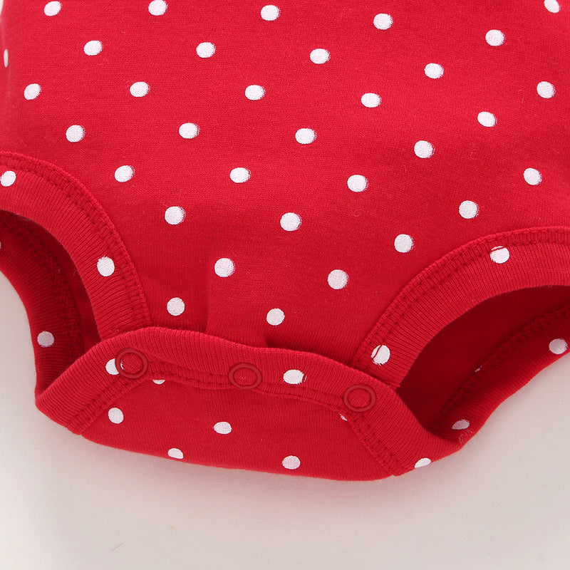 Baby Girls Red Dot Coat Jumpsuit Pants Set Plain Baby Clothes Wholesale - PrettyKid
