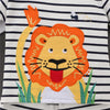 Cute Lion Printed Strip Tee and Shorts Set - PrettyKid