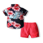 18M-6Y Toddler Boys Sets Beach Flower Shirts & Shorts Wholesale Boy Boutique Clothes - PrettyKid