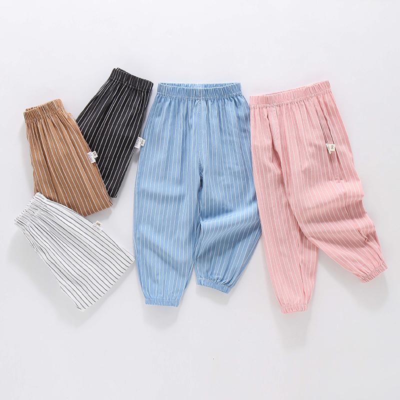 Toddler Girl Vertical Stripes Thin Mosquito Pants Wholesale Children's Clothing - PrettyKid