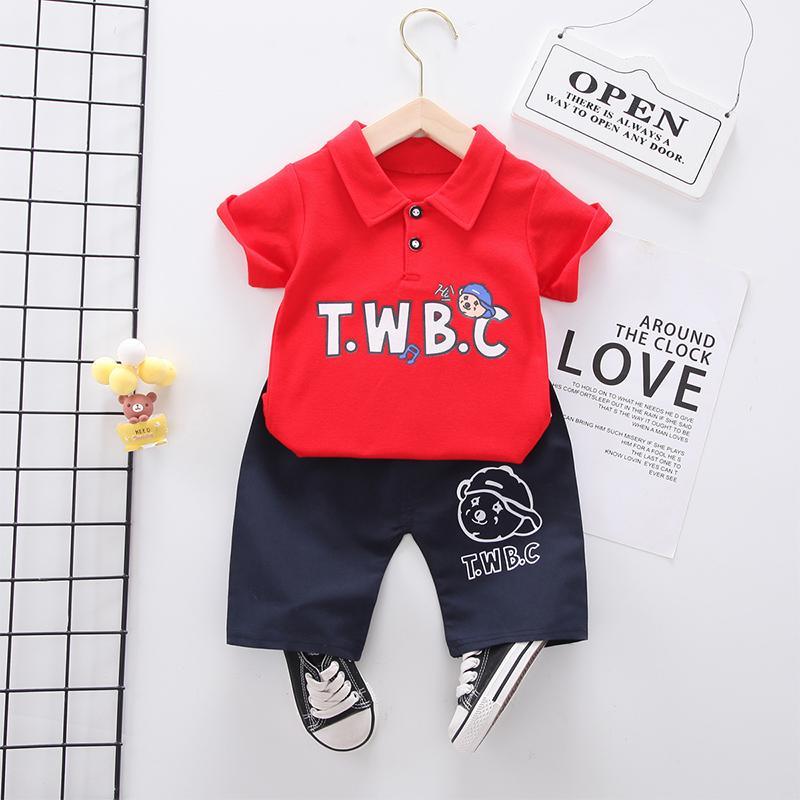 Toddler Boy Letter Pattern Shirt T-shirt & Character Pattern Shorts Wholesale Children's Clothing - PrettyKid