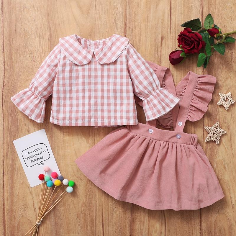 2-piece Plaid Shirt & Skirt for Baby Girl - PrettyKid
