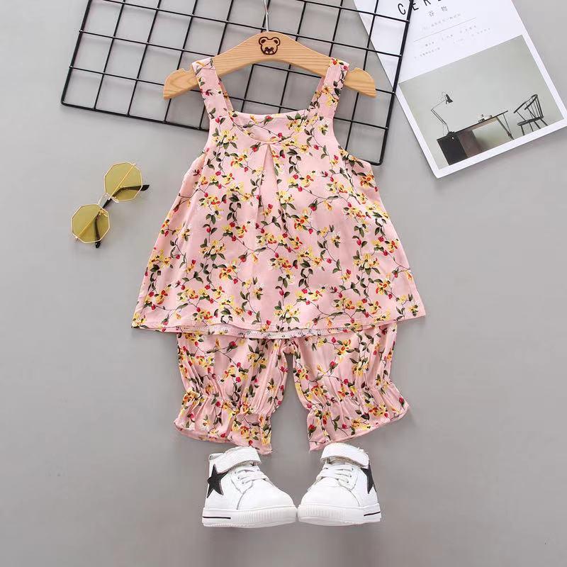 Toddler Girl Small Pattern Sling Set Wholesale Children's Clothing - PrettyKid