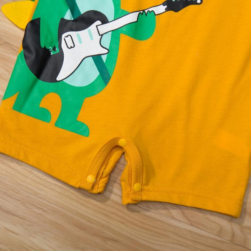 Music Dinosaur Pattern Bodysuit for Baby Boy - PrettyKid