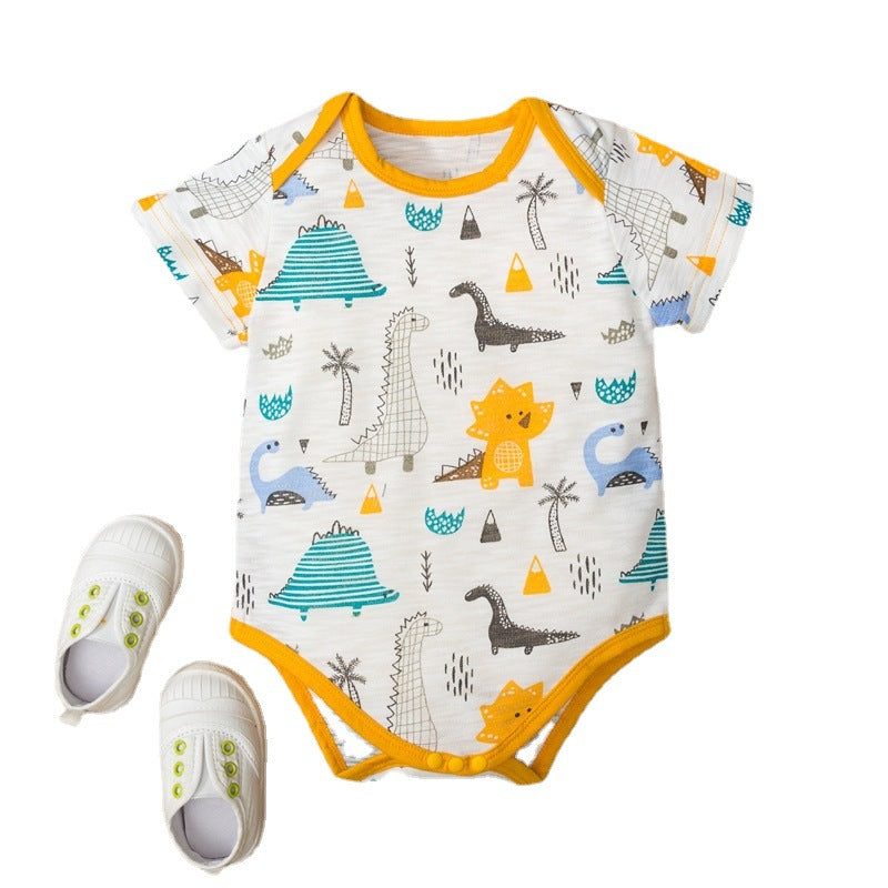 0-12months New Baby Boy Romper Short-Sleeved Triangle Trendy Baby Clothes Wholesale - PrettyKid