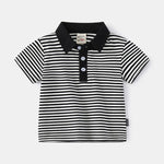 Boys Short Sleeve Striped Polo T-Shirt Wholesale Striped Polo Shirts - PrettyKid