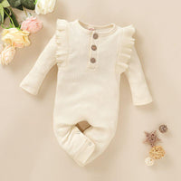 Solid Ruffle Jumpsuit for Baby Girl Wholesale children's clothing - PrettyKid