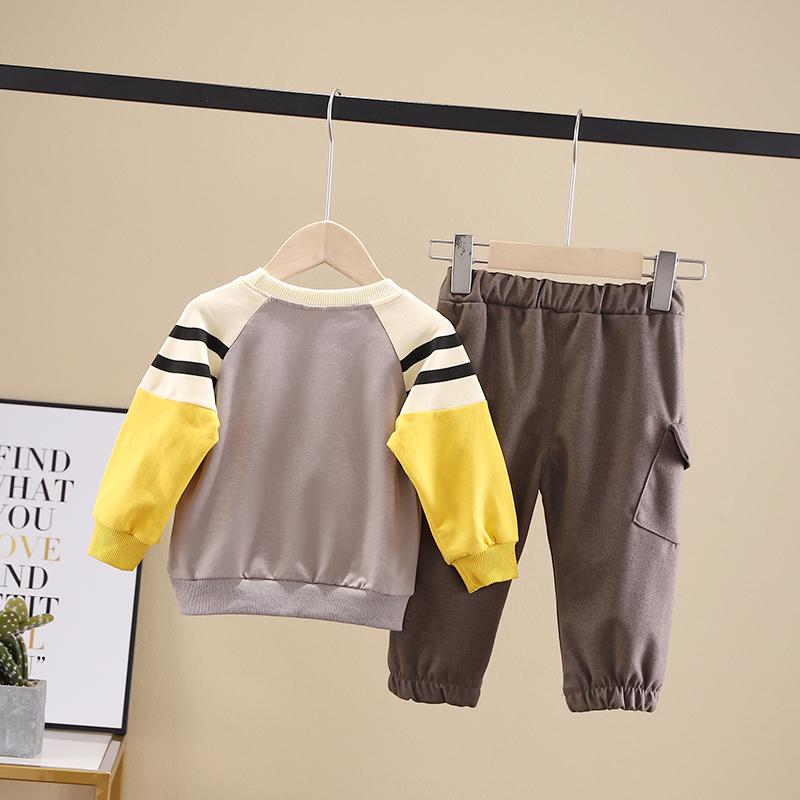 2-piece Color-block Sweatshirt & Pants for Children Boy - PrettyKid