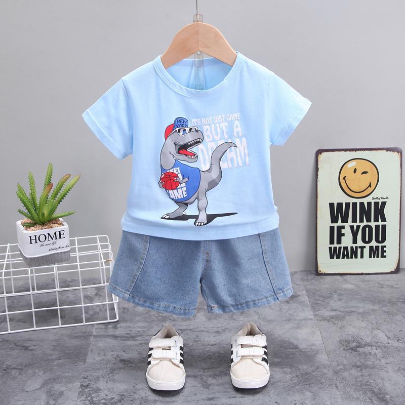 2-piece Dinosaur Pattern T-shirt & Shorts for Children Boy - PrettyKid